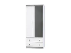 Welcome Welcome Balmoral White High Gloss 2 Door 2 Drawer Mirrored Double Wardrobe (Assembled)