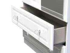 Welcome Welcome Balmoral White High Gloss 2 Door 2 Drawer Mirrored Double Wardrobe (Assembled)