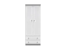 Welcome Balmoral White High Gloss 2 Door 2 Drawer Tall Double Wardrobe (Assembled)