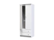 Welcome Welcome Balmoral White High Gloss 2 Door 2 Drawer Tall Double Wardrobe (Assembled)