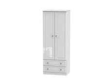 Welcome Welcome Balmoral White High Gloss 2 Door 2 Drawer Tall Double Wardrobe (Assembled)