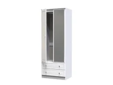 Welcome Welcome Balmoral White High Gloss 2 Door 2 Drawer Tall Mirrored Double Wardrobe (Assembled)