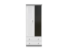 Welcome Welcome Balmoral White High Gloss 2 Door 2 Drawer Tall Mirrored Double Wardrobe (Assembled)