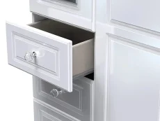 Welcome Welcome Balmoral White High Gloss 2 Door 3 Drawer Mirrored Double Wardrobe (Assembled)