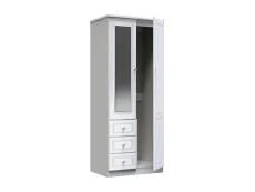 Welcome Welcome Balmoral White High Gloss 2 Door 3 Drawer Mirrored Double Wardrobe (Assembled)