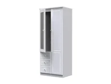 Welcome Welcome Balmoral White High Gloss 2 Door 3 Drawer Mirrored Double Wardrobe (Assembled)
