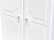 Welcome Welcome Balmoral White High Gloss 2 Door Tall Double Hanging Wardrobe (Assembled)