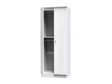 Welcome Welcome Balmoral White High Gloss 2 Door Tall Double Hanging Wardrobe (Assembled)