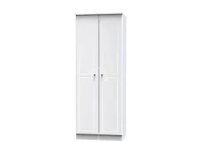Welcome Balmoral White High Gloss 2 Door Tall Double Hanging Wardrobe (Assembled)