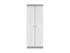 Welcome Welcome Balmoral White High Gloss 2 Door Tall Double Hanging Wardrobe (Assembled)