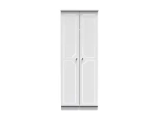Welcome Balmoral White High Gloss 2 Door Tall Double Wardrobe (Assembled)