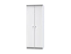 Welcome Welcome Balmoral White High Gloss 2 Door Tall Double Wardrobe (Assembled)
