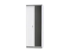 Welcome Welcome Balmoral White High Gloss 2 Door Tall Mirrored Double Wardrobe (Assembled)