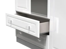 Welcome Welcome Balmoral White High Gloss 3 Door 2 Drawer Tall Mirrored Triple Wardrobe (Assembled)