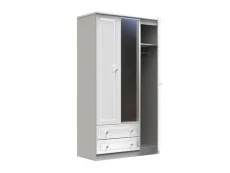 Welcome Welcome Balmoral White High Gloss 3 Door 2 Drawer Tall Mirrored Triple Wardrobe (Assembled)