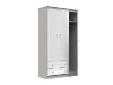 Welcome Welcome Balmoral White High Gloss 3 Door 2 Drawer Tall Triple Wardrobe (Assembled)