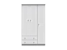 Welcome Welcome Balmoral White High Gloss 3 Door 2 Drawer Tall Triple Wardrobe (Assembled)