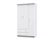 Welcome Welcome Balmoral White High Gloss 3 Door 2 Drawer Tall Triple Wardrobe (Assembled)