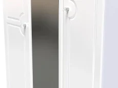 Welcome Welcome Balmoral White High Gloss 3 Door 2 Small Drawer Mirrored Triple Wardrobe (Assembled)