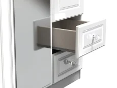 Welcome Welcome Balmoral White High Gloss 3 Door 2 Small Drawer Mirrored Triple Wardrobe (Assembled)