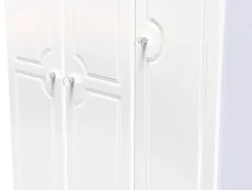 Welcome Welcome Balmoral White High Gloss 3 Door 2 Small Drawer Tall Triple Wardrobe (Assembled)