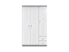 Welcome Balmoral White High Gloss 3 Door 2 Small Drawer Tall Triple Wardrobe (Assembled)