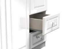 Welcome Welcome Balmoral White High Gloss 3 Door 2 Small Drawer Triple Wardrobe (Assembled)