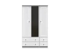 Welcome Welcome Balmoral White High Gloss 3 Door 4 Drawer Mirrored Triple Wardrobe (Assembled)