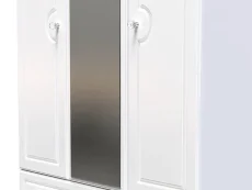 Welcome Welcome Balmoral White High Gloss 3 Door 4 Drawer Mirrored Triple Wardrobe (Assembled)