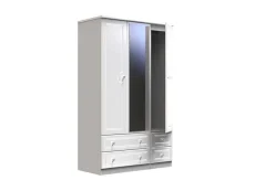 Welcome Welcome Balmoral White High Gloss 3 Door 4 Drawer Mirrored Triple Wardrobe (Assembled)