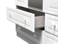 Welcome Welcome Balmoral White High Gloss 3 Door 4 Drawer Tall Mirrored Triple Wardrobe (Assembled)