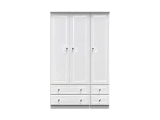 Welcome Welcome Balmoral White High Gloss 3 Door 4 Drawer Tall Triple Wardrobe (Assembled)