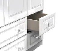 Welcome Welcome Balmoral White High Gloss 3 Door 4 Drawer Tall Triple Wardrobe (Assembled)