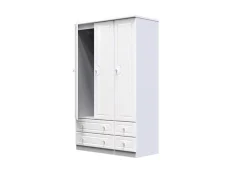 Welcome Welcome Balmoral White High Gloss 3 Door 4 Drawer Tall Triple Wardrobe (Assembled)