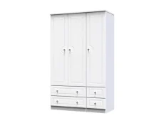 Welcome Welcome Balmoral White High Gloss 3 Door 4 Drawer Triple Wardrobe (Assembled)