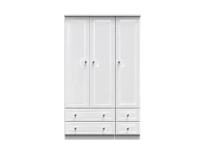 Welcome Balmoral White High Gloss 3 Door 4 Drawer Triple Wardrobe (Assembled)