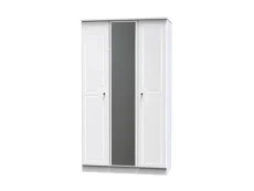 Welcome Balmoral White High Gloss 3 Door Tall Mirrored Triple Wardrobe (Assembled)