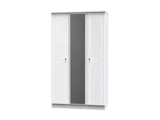 Welcome Welcome Balmoral White High Gloss 3 Door Tall Mirrored Triple Wardrobe (Assembled)
