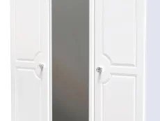 Welcome Welcome Balmoral White High Gloss 3 Door Tall Mirrored Triple Wardrobe (Assembled)