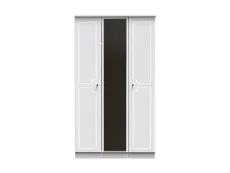 Welcome Welcome Balmoral White High Gloss 3 Door Tall Mirrored Triple Wardrobe (Assembled)