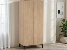 Seconique Seconique Miami Oak and Black 2 Door Wardrobe