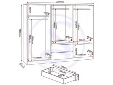 Seconique Seconique Malvern Urban Snow 6 Door 2 Drawer Wardrobe