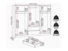 Seconique Seconique Malvern White 6 Door 2 Drawer Wardrobe