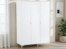 Seconique Seconique Miami White and Gold 3 Door Wardrobe