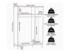Seconique Seconique Miami White and Gold 3 Door Wardrobe