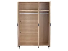 Seconique Seconique Miami Oak and Black 3 Door Wardrobe