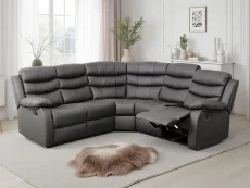 Seconique Seconique Roma Grey Faux Leather Corner Recliner Sofa