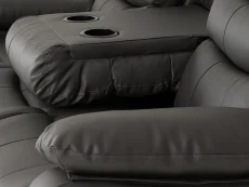 Seconique Seconique Roma Grey Faux leather 3 Seater Recliner Sofa