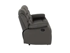 Seconique Seconique Roma Grey Faux leather 3 Seater Recliner Sofa
