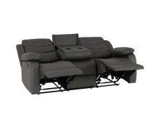 Seconique Seconique Roma Grey Faux leather 3 Seater Recliner Sofa